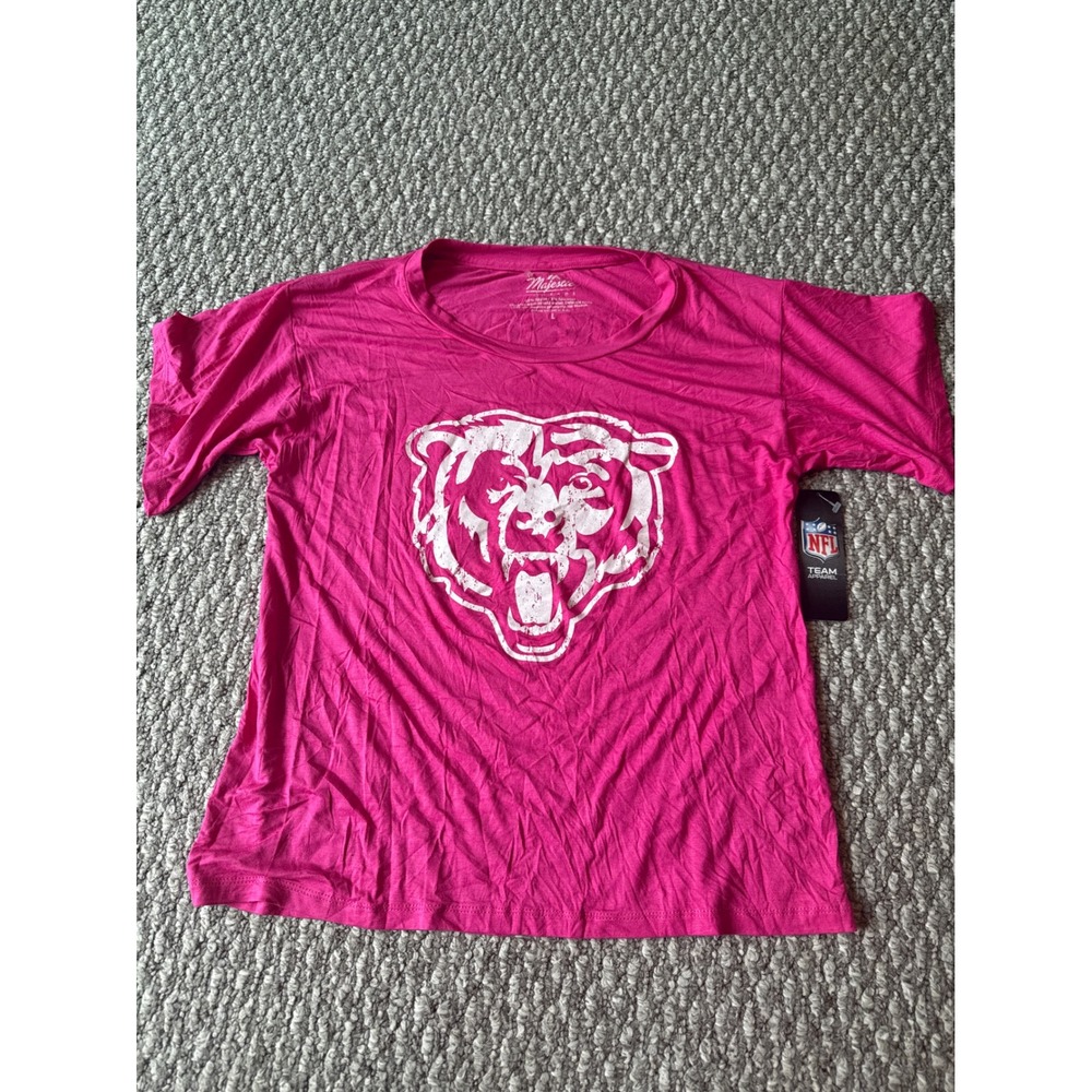 Caleb Williams Majestic Threads Chicago Bears NFL Pink Graphic T-Shirt Women L